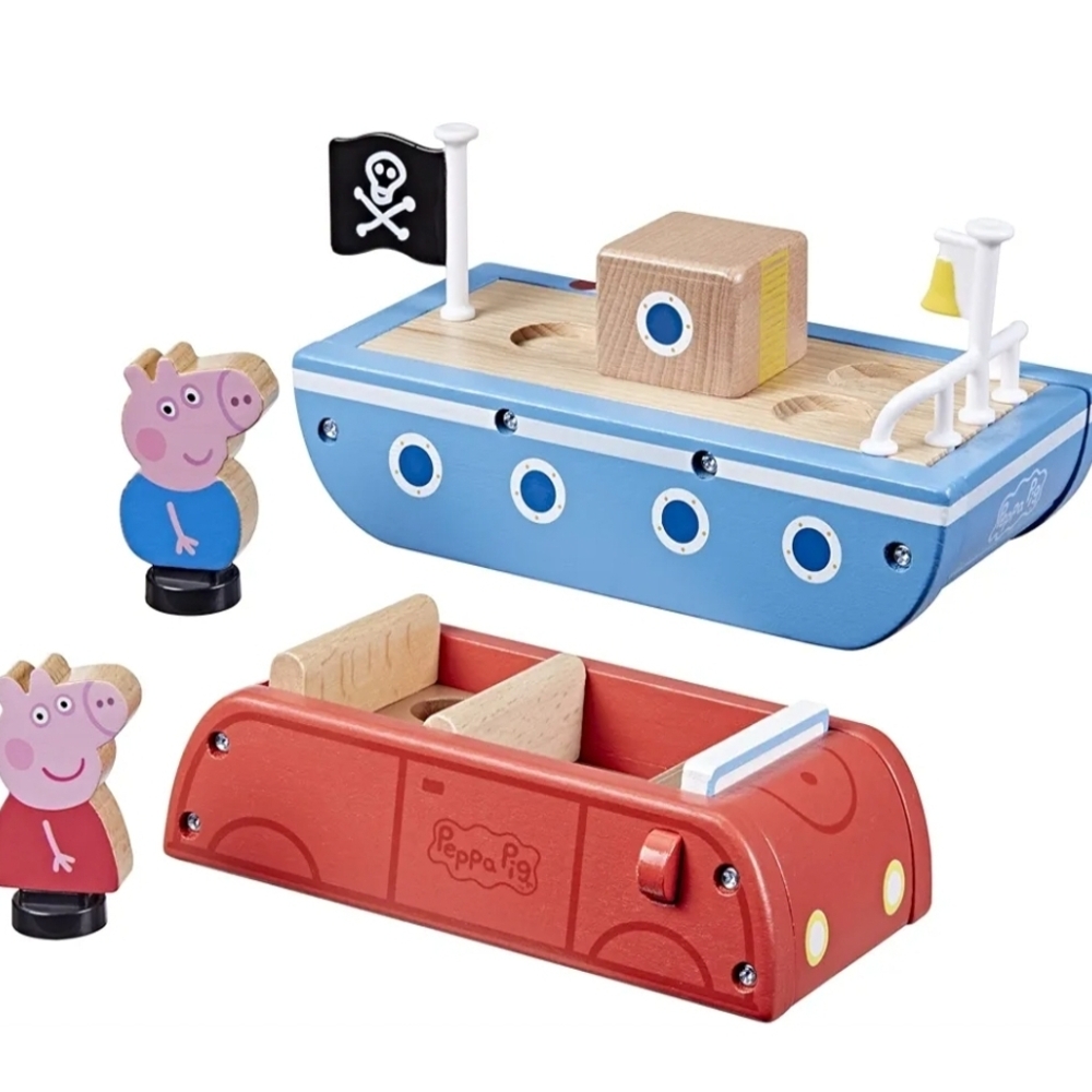 Peppa Pig Adventure Ship and Car Set - Blue and Red